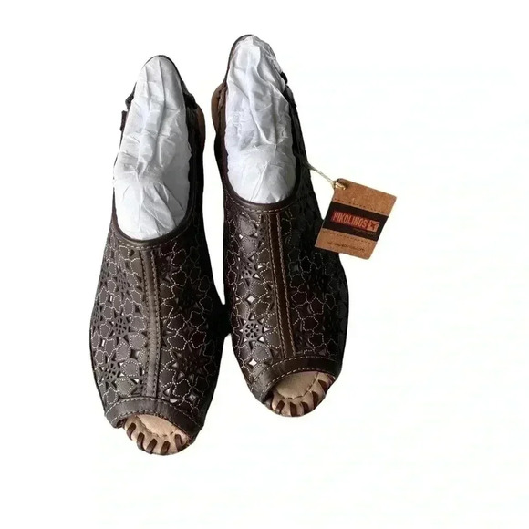 PIKOLINOS BROWN LEATHER WOMEN’S SANDALS!! SIZE EUR 41/US 10.5 **NWT** - Picture 1 of 16